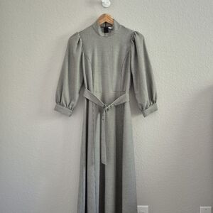 Zara houndtooth Maxi Belted Dress